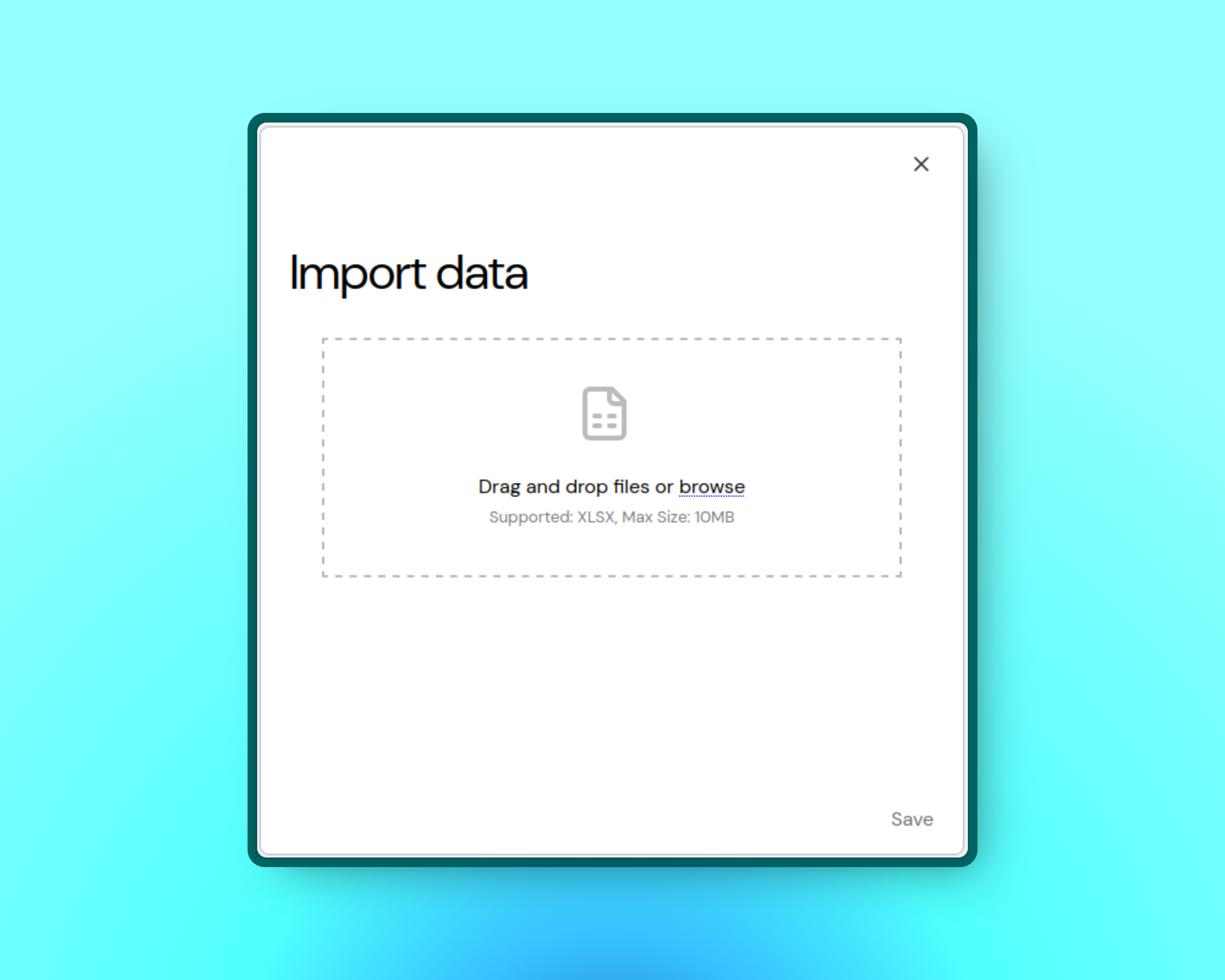 Import dialog